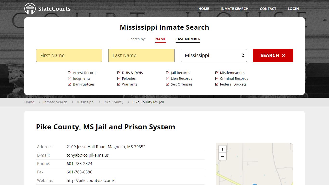 Pike County MS Jail Inmate Records Search, Mississippi - State Courts
